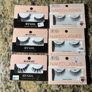 Bundle of 6! (3)ARDELL Naked Lashes (3) RYSHI Wispies New In Box